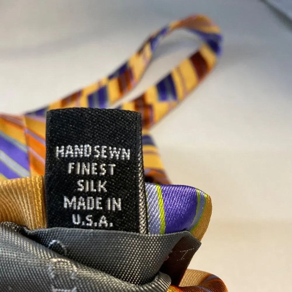 Robert Talbott silk Repp tie Best of Class Men's XL 61” L x 3.5” Striped USA